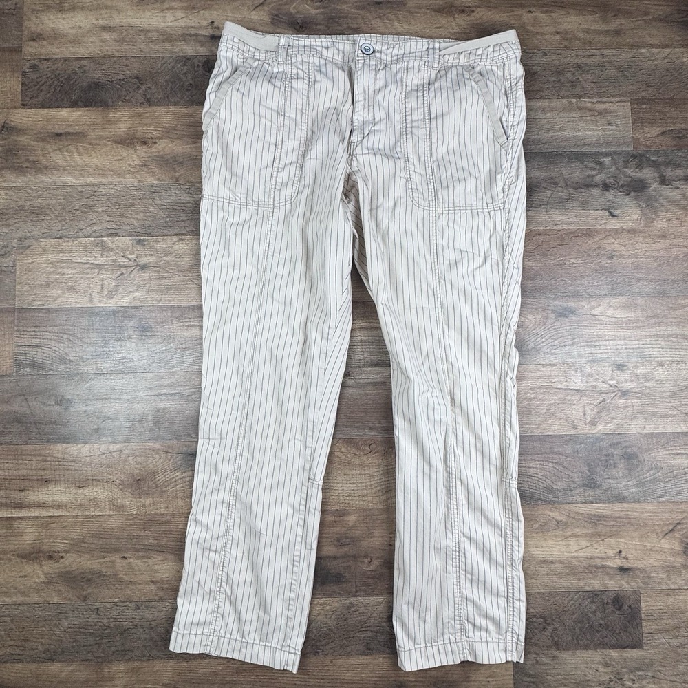 J.Jill Linen Stretch Crops Cream Pants Size 10 Linen Blend - Picture 2 of 9